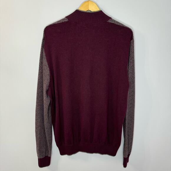 Robert Graham Draco Quarter-Zip Knit Sweater Long Sleeve Preppy Casual Men's XXL - Picture 5 of 8